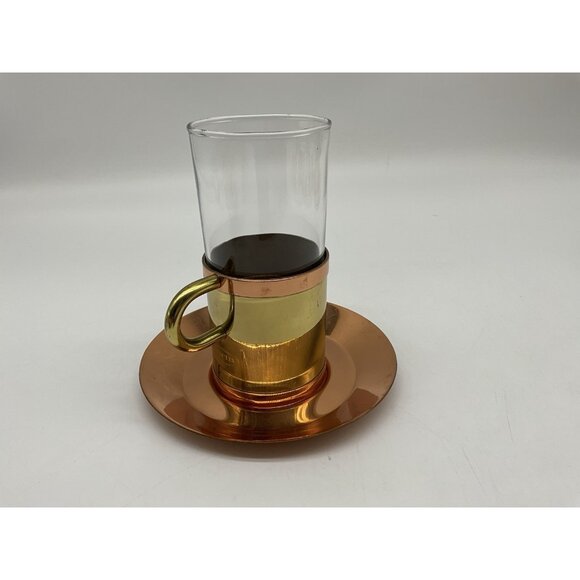 Beucler Copper Irish Coffee Cups with Underplates Set of 4 Vintage Drinkware - Picture 11 of 16